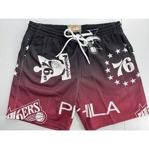 Mitchell & Ness Philadelphia 76ers NBA Destination Leisure‎ Camp Mesh Shorts L